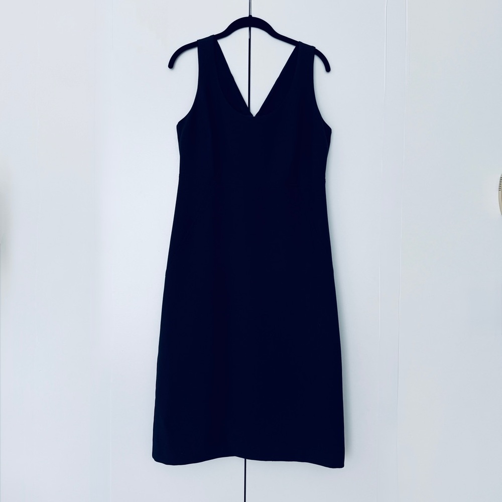 Club Monaco Navy V-Neck Midi Dress
